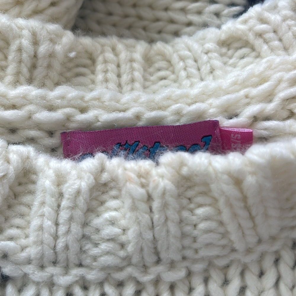 Edikted Cropped Navy/White Striped Sweatsr - Picture 3 of 4